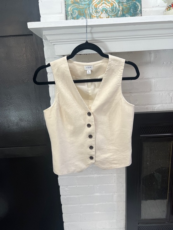 J. Crew Tops - J. Crew Cream Button-Front Sleeveless Vest